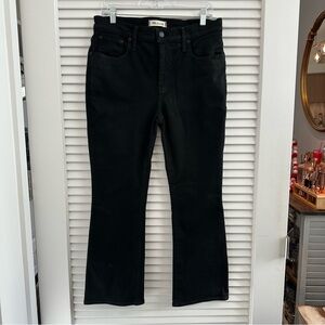 Madewell Black Mid-Rise Kick Out Jeans Coated Edition